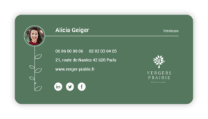 Signature mail verte design pour un verger