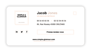 Signature mail simple et glamour avec prise de rendez-vous