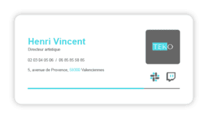 Image de marque : Signature de mail bleu cyan pour un directeur artistique
